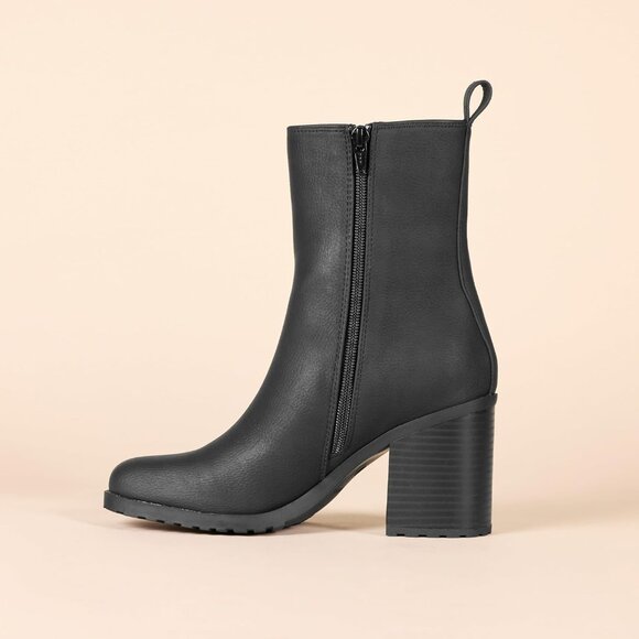 Trendy Women's Heeled Chelsea Boots - Memory Foam Comfort, Easy Slip-On Design - Picture 3 of 6